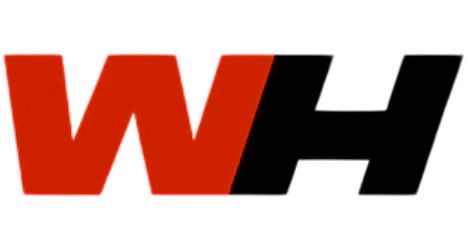 The word WH in bold serif font with a transparent background.