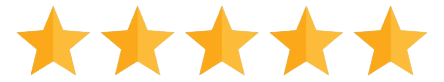 5 yellow star with a transparent background